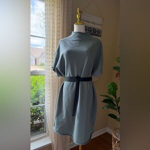 Elegant Gray Turtleneck Dress
